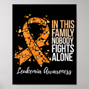 T-shirt voor familieondersteuning Leukemie Bewusth Poster