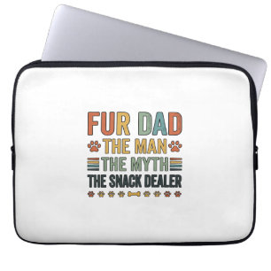T-shirt voor Fur Dad The Snack Dealer Vintage Hond Laptop Sleeve