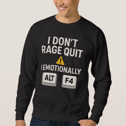 T-shirt voor gamers die Rage Quit (Voorkant)
