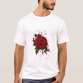 T-shirt voor geliefden rode rozen (Voorkant)