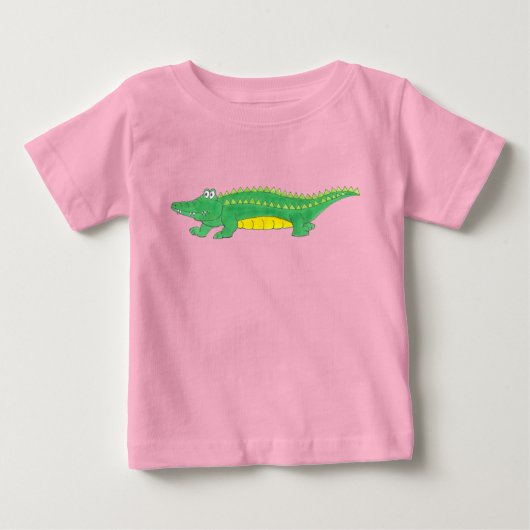 T-shirt voor groene en gele alligator (Voorkant)