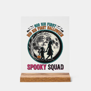 T-shirt voor grote zus Halloween voor haar eerste Acryl Bord