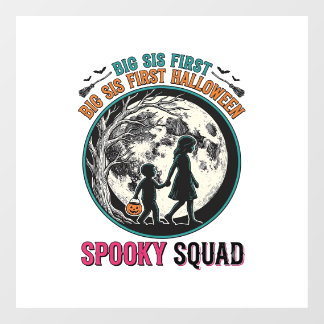 T-shirt voor grote zus Halloween voor haar eerste  Raamsticker
