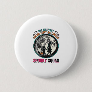 T-shirt voor grote zus Halloween voor haar eerste Ronde Button 5,7 Cm
