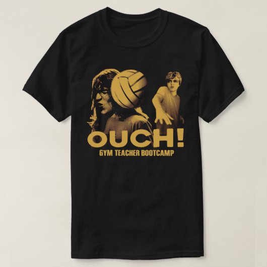 T-shirt voor gymleraar bootcamp OUCH! (Design voorkant)