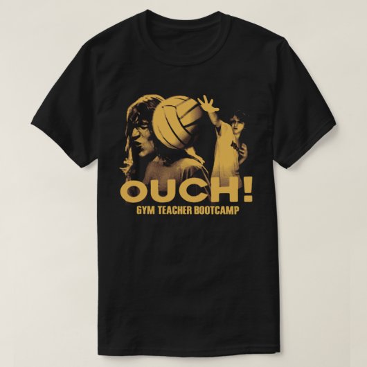 T-shirt voor gymleraar bootcamp OUCH! (Design voorkant)