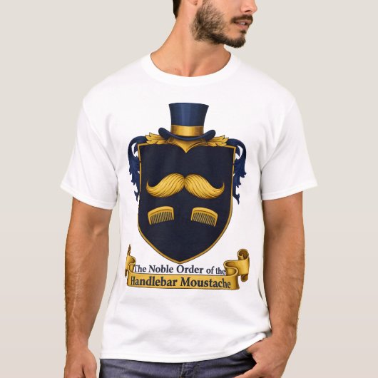 T-shirt voor heren met snor (Voorkant)