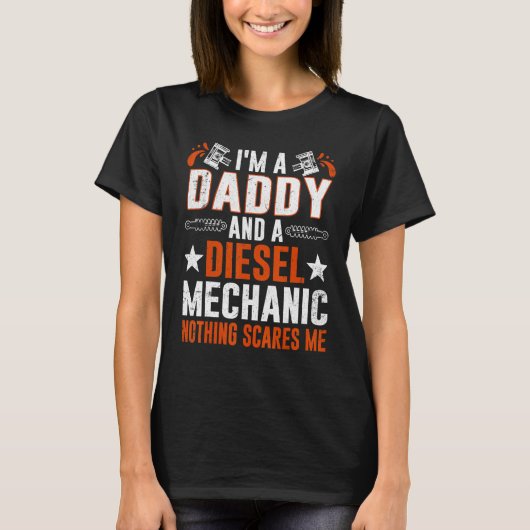 T-shirt voor heren Vaderdag Diesel Mechanic Papa (Voorkant)