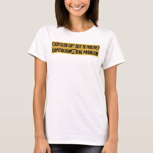 T-shirt voor het antikapitalisme van vrouwen (Voorkant)
