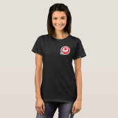 T-shirt voor het roodonderwijs (zwart voor vrouwen (Voorkant volledig)