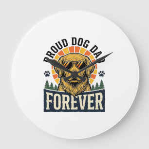 T-Shirt Voor Honden Vader Vintage Gouden Retriever Grote Klok