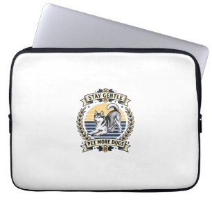 T-Shirt voor hondenliefhebbers Blijf vriendelijk m Laptop Sleeve