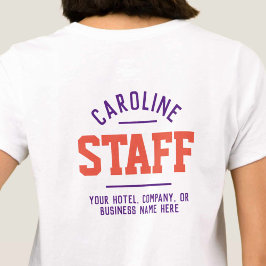 T-shirt voor hospitality personeel bedrukt aan bei