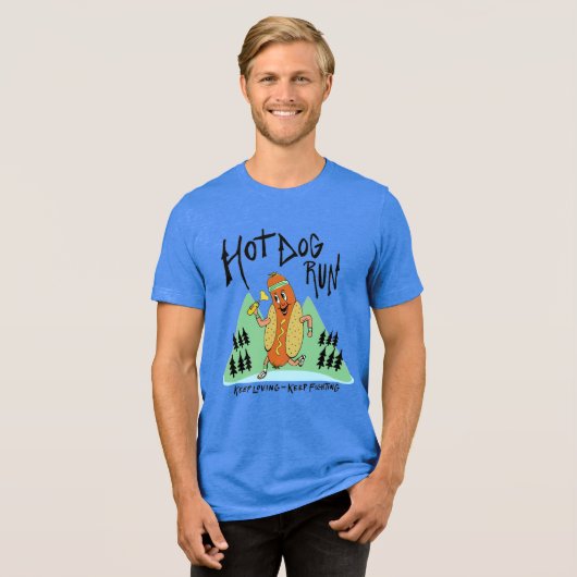 T-shirt voor hotdog hardloop (Voorkant volledig)
