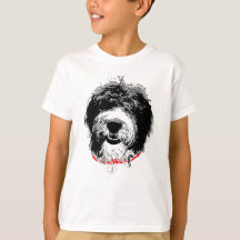 T-Shirt voor Jeugd Sheepadoodle, Aanpasbare Initia
