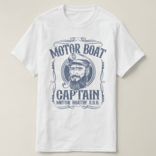 T-shirt voor kapitein van motorboot voor heren