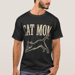 T-shirt voor kattemoeder – vintage gedistroste kat