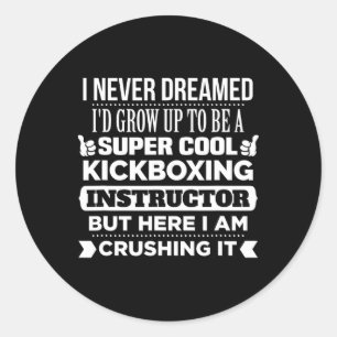 T-shirt voor kickboks instructeur. Grappig geschen Ronde Sticker