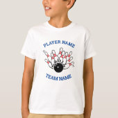 T-shirt voor kinderbowlingteam - Strike-logo (Voorkant)