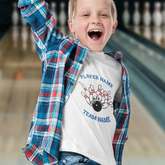 T-shirt voor kinderbowlingteam - Strike-logo