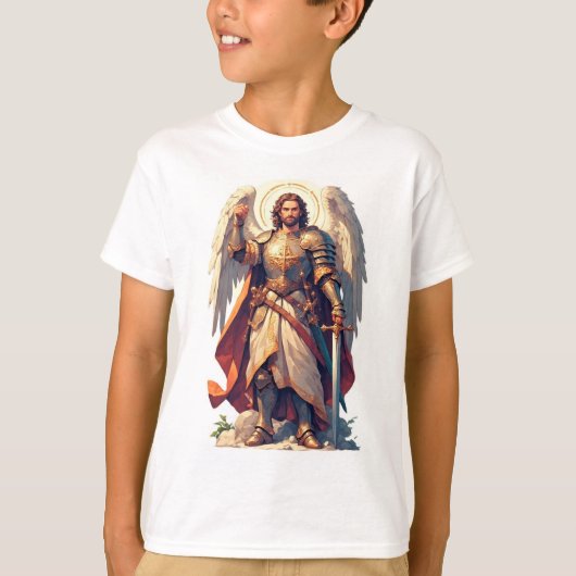 T-shirt voor kinderen met krijgersengel Michael (Voorkant)