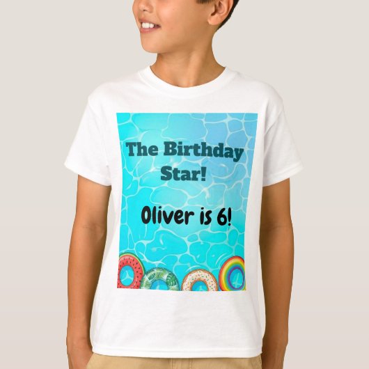 T-shirt voor kinderzwembadfeest (Voorkant)