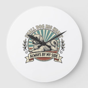 T-shirt voor kleine hondenliefhebbers met vintage grote klok
