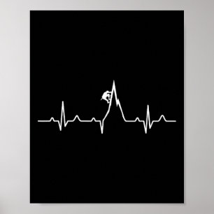 T-Shirt voor Klimmen Geschenk met Hartslag van de Poster