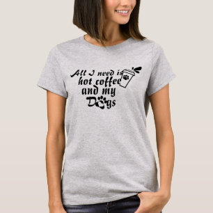 T-shirt voor koffie- en hondenliefhebbers - Grappi