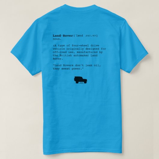 T-shirt voor landrotatiedefinitie (Design achterkant)