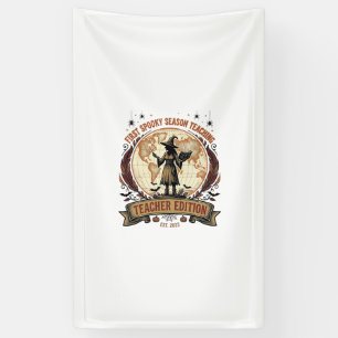 T-shirt voor leraren Halloween voor eerste spookse Spandoek