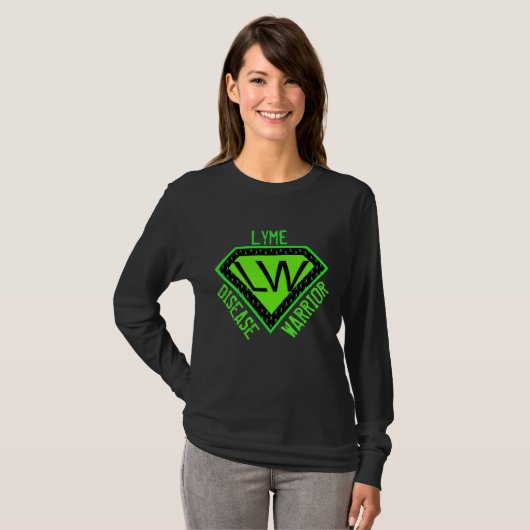 T-shirt voor Lyme Disease Warrior Superheld (Voorkant volledig)