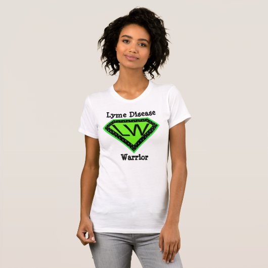 T-shirt voor Lyme Disease Warrior Superheld (Voorkant volledig)