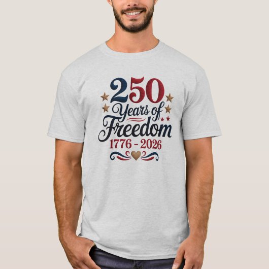 T-shirt voor mannen 250 jaar (Voorkant)