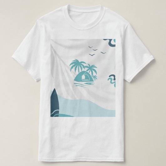 T-shirt voor mannen bech zee kleur (Design voorkant)