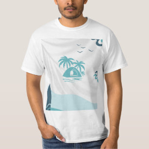 T-shirt voor mannen bech zee kleur
