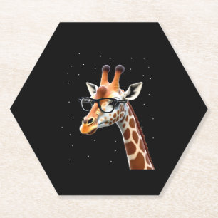 T-shirt voor mannen en vrouwen met hippe giraffe-o kartonnen onderzetters