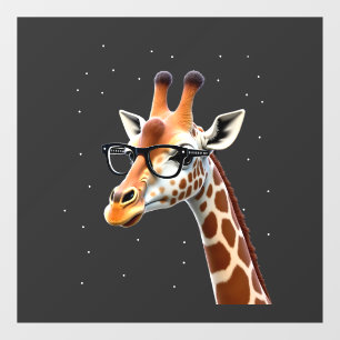T-shirt voor mannen en vrouwen met hippe giraffe raamsticker