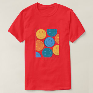 T-shirt voor mannen Kleurrijke Smiley Faces Poster