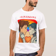 T-shirt voor mannen: Love is Love Mens-Robot Koppe