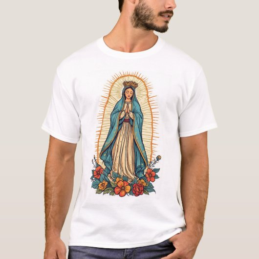 T-shirt voor mannen met afbeelding van de Maagd va (Voorkant)