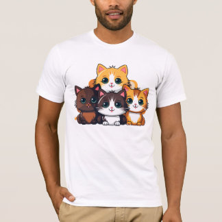 T-shirt voor mannen met kattenprint