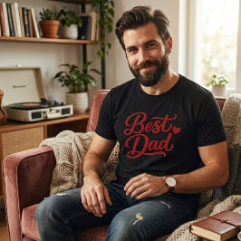 T-shirt voor mannen met minimalistisch rood hart e