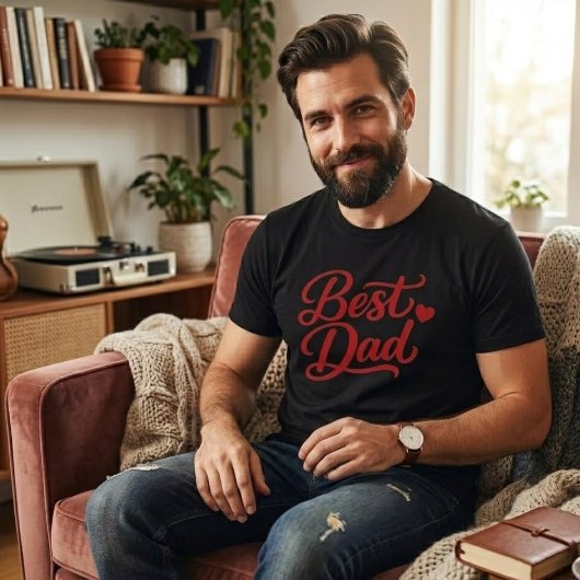 T-shirt voor mannen met minimalistisch rood hart e