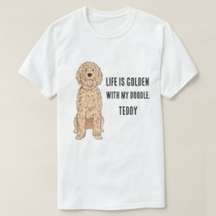 T-shirt voor mannen met opdruk van een Goldendoodl