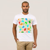 T-shirt voor mannen met puzzelstukken (Voorkant volledig)