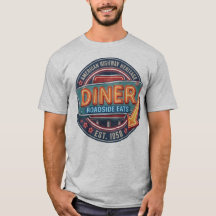 T-Shirt voor mannen met vintage wegrestaurant Amer