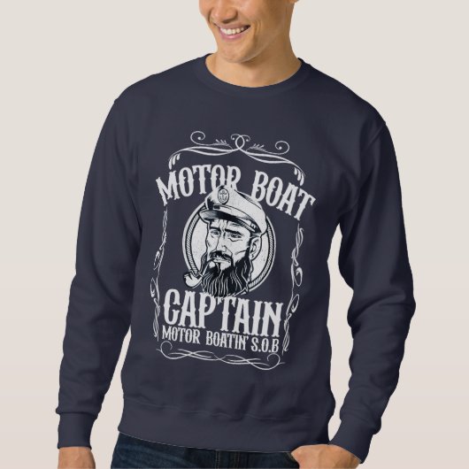 T-shirt voor mannen Motorbootkapitein (Voorkant)
