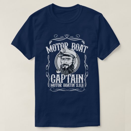 T-shirt voor mannen Motorbootkapitein (Design voorkant)