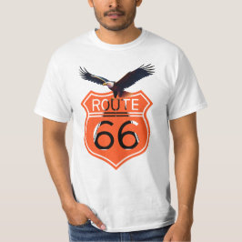 T-shirt voor mannen, Route 66 patroon en adelaar